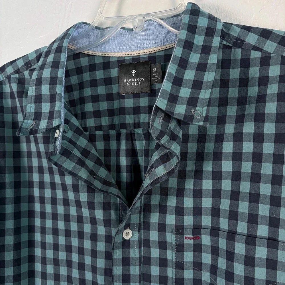 Urban Outfitters Hawkins Gingham Shirt XL Cotton Crisp Preppy‎ Lightweight Clean